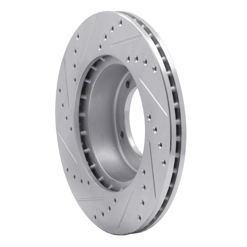 Land Rover Range Rover Brake Rotor (1) - Front Right - R1 Concepts - Drilled & Slotted - Silver - `90-`16